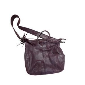 Elegant Purple Leather Shoulder Bag